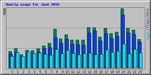Hourly usage for June 2016