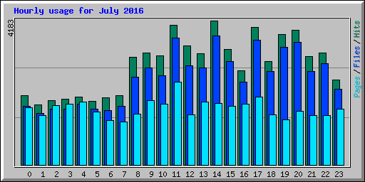 Hourly usage for July 2016