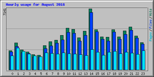 Hourly usage for August 2016