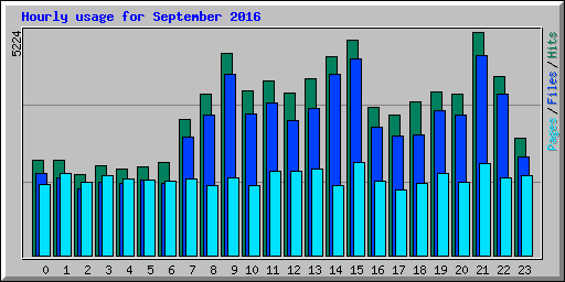 Hourly usage for September 2016
