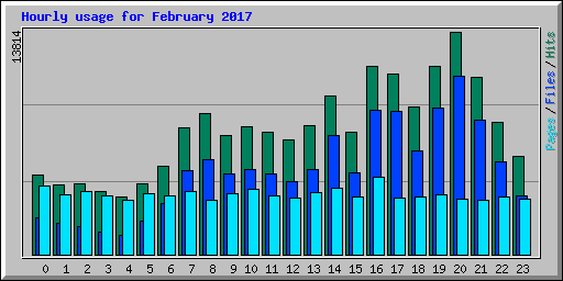 Hourly usage for February 2017