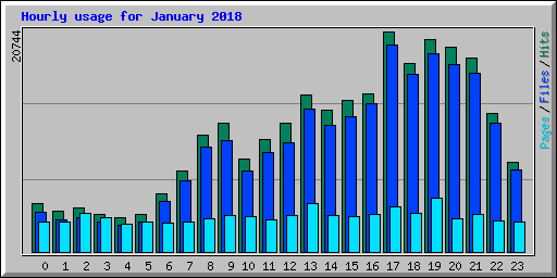 Hourly usage for January 2018
