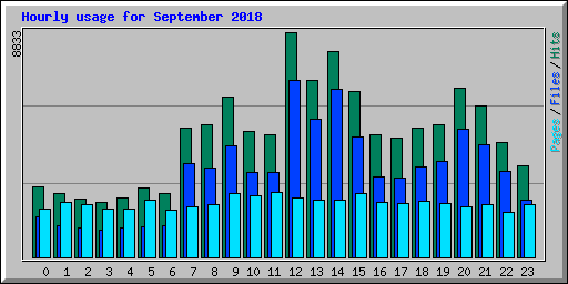 Hourly usage for September 2018