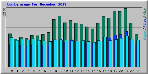 Hourly usage for December 2019