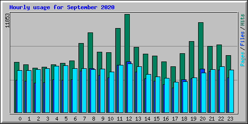 Hourly usage for September 2020